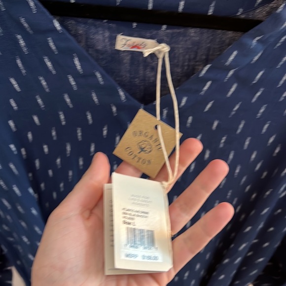 Faherty Atlantic Ave Midi Dress | size L | NWT | Blue Shadow - Picture 5 of 7